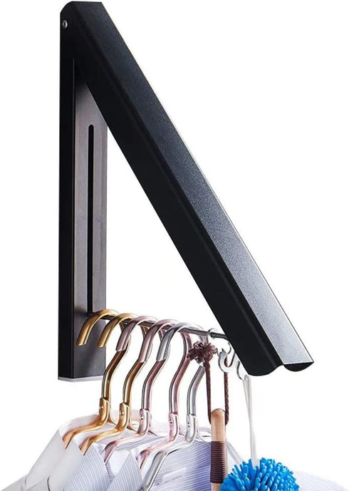 IN VACUUM Clothes Drying Rack, Wall Mounted Retractable Clothes Hanger for Laundry Room, Black