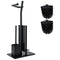smartpeas WC Set with roll Holder - Black Toilet Paper Holder - Stainless