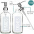 JASAI 2Pack Glass Soap Dispenser, 18OZ, White, Rustproof 304 Stainless Steel Pump, Kitchen Soap Dispenser with Labels