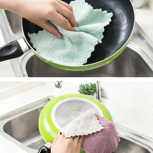 20 Pack Cleaning Cloth Kitchen Cloth, Super Absorbent Coral Velvet Dishtowels, Microfiber Quick Dry Rags