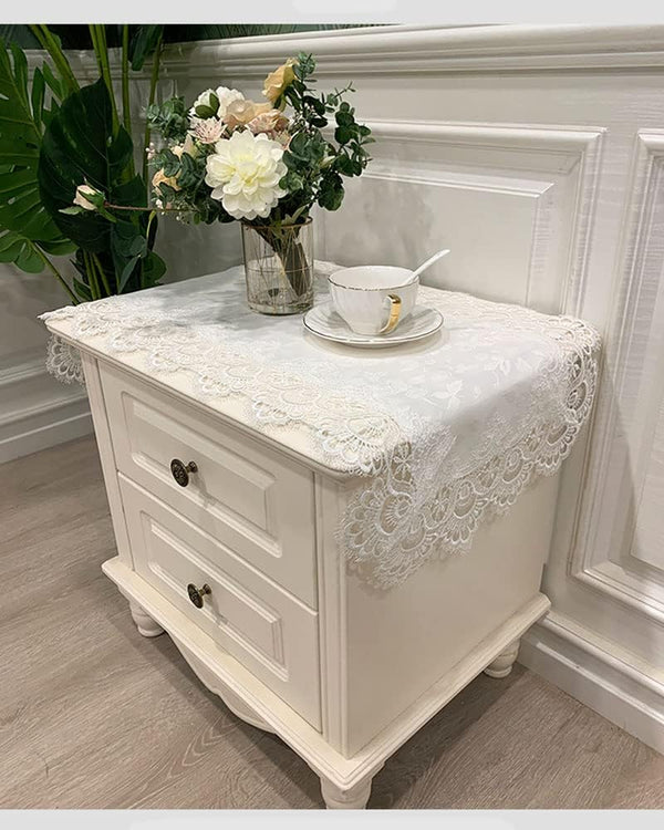 Bedside Tablecloth Lace Doilies for Side Table Cloth Runner Tabletop Dust Cover