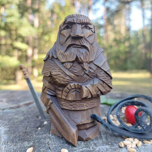 Odin Thor Viking Statue, Ornaments Art for Home Decoration (Tir-Single Sword)