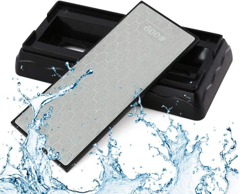 YCAMMIN Double-sided Diamond Sharpening Stone, Knife Sharpener with Honeycomb Surface Plate, Non-slip Base (600/1200