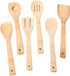 Huji Bamboo Wooden Spoons Set - Wooden Spatula Spoon for Cooking - Nonstick Kitchen Utensils