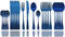 JASHII Matte Silverware Set, 24-Piece Stainless Steel Satin Finish Flatware Set for 6, Kitchen Utensil Set, Tableware