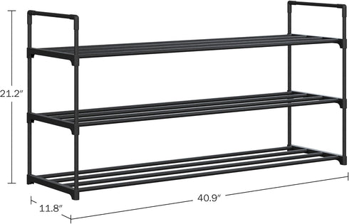 3-Tier Closet, 15 Home-Complete Shoe Rack - Shoe Organizer for Bathroom, Entryway - Shelf Holds Pairs Sneakers, Heels