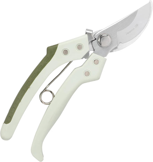 Worth Garden 8" Bypass Pruning Shears, SK5 Steel Blade, Reinforced Nylon Handle with Ergonomic Grip, Gardening Clippers