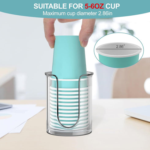 Bathroom Cup Dispenser, 5 oz Countertop, 2 Pack Mouthwash Cup Holder for Bathroom, Small Disposable Cup Holder