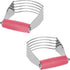 Heavy Duty Dough Blender, Stainless Steel Pastry Cutter for Mixing Flour and Butter, Professional Baking Tool (Pink)