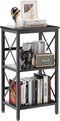 YMYNY 3 Tiers Industrial Metal Bookcase, Black Storage Organizer for Living Room, Home Office, Bedroom, 29.5 * 15.75 *