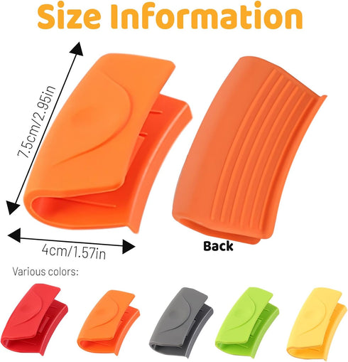 2 Pcs Silicone Hot Handle Holder, Cast Iron Skillet Handle Covers Heat Resistant, Non-Slip Pot Handle Grip Sleeves, Assist Pan Holder Protectors for Griddles Casserole Cookware (Orange) by Bagentry