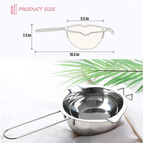 Double Boiler Stainless Steel Pot for Melting Chocolate, Candy, and Candle Making (18/8 Steel, 2 Cup Capacity)