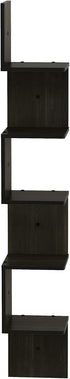 5-Tier Furinno Rossi Wall Mount Floating Corner Shelf, Square , Espresso