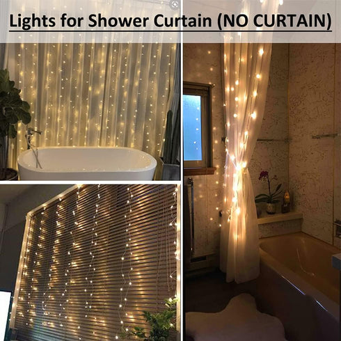 72 72 Inches 10 180 Solhice Curtain Shower Light, x Battery Operated Waterproof Curtains Fairy Lights with Hooks