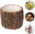 Wooden Flowers Rustic Flower Pot, Wood Bark Planter Container for Indoor Outdoor Succulent Bonsai Pots