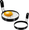 2-Pack 3.5'' Egg Rings Set with Silicone Handle, Stainless Steel Egg Cooking