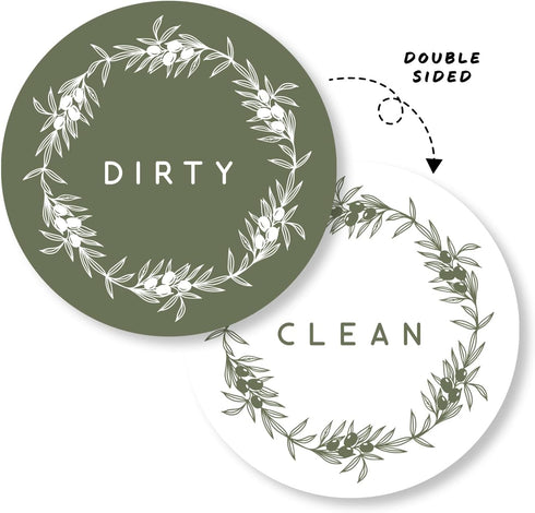ThreeKin Clean/Dirty Magnet for Dishwasher, Double-Sided Kitchen Gadget Gift, Easy-to-Read Strong Magnetic