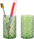 Tonxus Bathroom Toothbrush Holder Set, 11oz Green Glass Toothbrush Holder and Bathroom Tumbler
