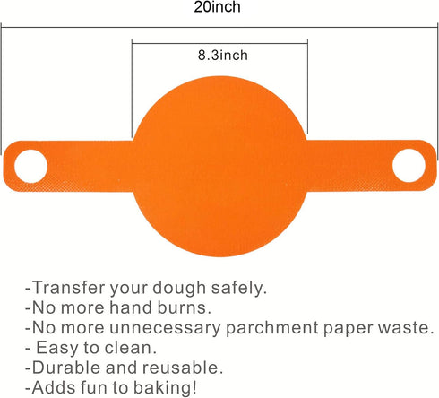Silicone Baking Mat for Dutch Oven, Reusable Dough Drop Baking Mat with Long Handles, 20x8.3 Inch Oven Accessory