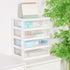 BYCY Plastic Stackable Storage 4 Drawers, White Makeup Organizer with Wide Clear Drawers, Tabletop Drawer Organizer for