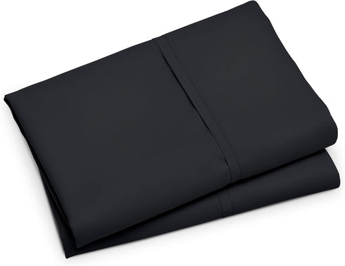 Bare Home Premium 1800 Microfiber Pillowcase Set - Ultra-Soft, Double Brushed, Hypoallergenic - Set of 2, Black