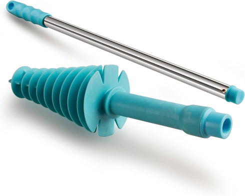 Samshow Toilet Plunger with Stainless Steel Handle and Wall Hook, Designed for Siphon-Type Toilet Pipe