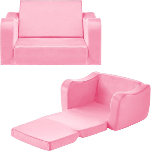 VEVOR 2-in-1 Kids Sofa, Foldable Toddler Soft Couch with Armrests, Made of
