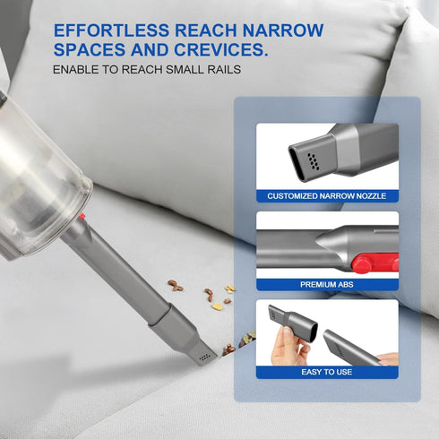 LANMU Crevice Tool Vacuum Attachments, Compatible with Dyson V15 V12 V11 V10 V8 V7, Narrow Nozzle for Crevice Cleaning