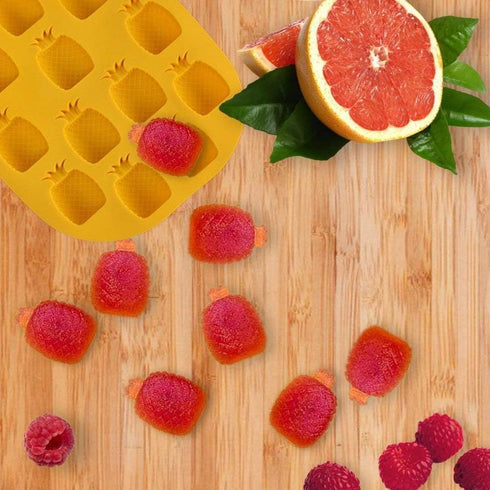 Chocolate Candy Silicone Mold for Strawberries, Pineapples, Apples, Flexible Baking Molds for Gummy Candies
