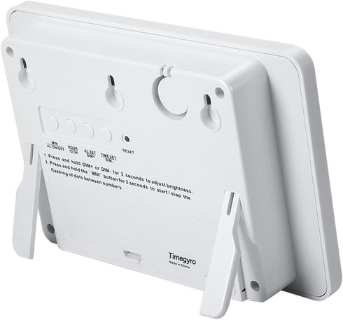 Digital Wall Clock Battery Operated with LED Display, Backlight, Table-top, Alarm, Brightness Adjustable