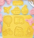 MayeBridge 8 Set Pieces Cute Fire Balloon Cookie Moulds For Baking Cookie Mould Press Train Cookie Mould Kitchen Tools