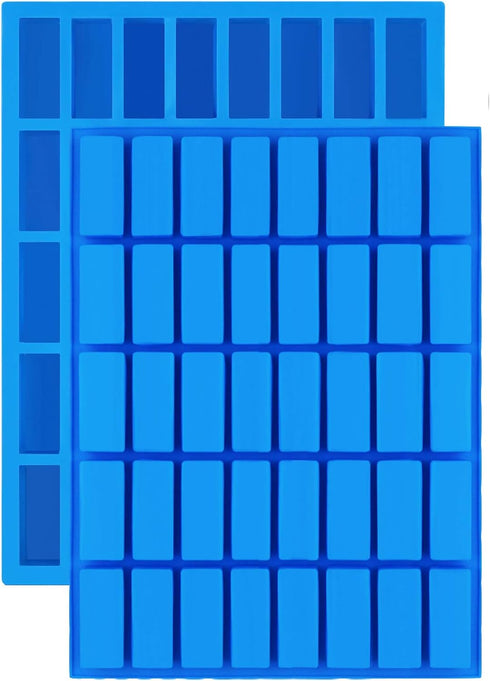 Mity Rain 2 Pack Silicone Caramel Candy Molds, 40 Cavity Narrow Rectangle Chocolate Bar Mold