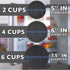 CIBI Food Storage Container Lids (4 Cups, Black - 6PK) for Pyrex and Anchor Round Glass Containers