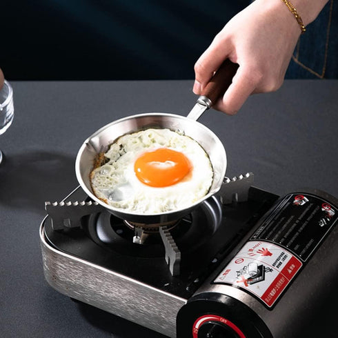 UPKOCH Small Egg Frying Pan, Non Stick Skillet for Mini Omelets, Stainless Steel Pancake Maker (12cm)