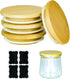 4 Pack Oui Yogurt Jar Lids with 4 Labels, Food-Grade Bamboo Lids