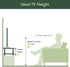2-Tier 32 inch, 15.8 23.8 11, Furinno TURN-N-TUBE TV Riser Stand, Small Elevated No Tools TV Stand, TV Console for TV