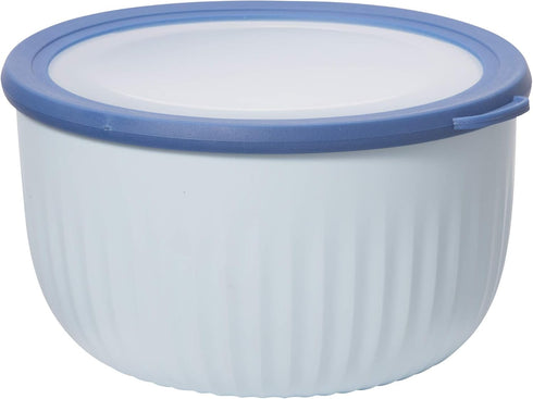 Oggi Prep, Store & Serve Plastic Bowl with See-Thru Lid, Dishwasher, Microwave & Freezer Safe, 4 qt, Blue