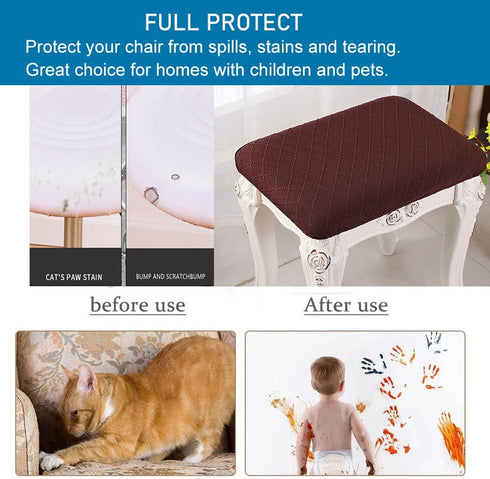 Rectangle,4 Pack Counter ANWUCHEN Stool Covers Stretch Rectangle Bar Stool Covers Elastic Vanity Stool Cover Jacquard