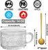Set 4,14 OZ (2*Flower+2*Beads) Vintage Glass Coffee Mugs of Embossed Glass Coffee Cups Coffee Mugs for Cereal, Yogurt