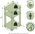 3-Tier Furinno JUST Side Table, Open Shelf End Table, Toolless Assembly Night Stand, Bedside Table with Square Tube