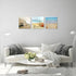 NAN Wind Beach Ocean Canvas Prints, Contemporary Abstract Seascape Pictures on Canvas Wall Art, Stretched and Framed