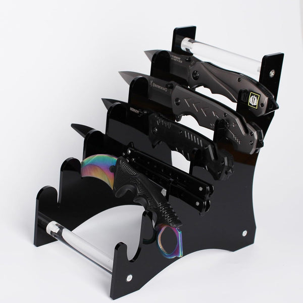 Knife Display Stand, Acrylic Knife Storage Holder for 6 Knives, Organizer for Kitchen
