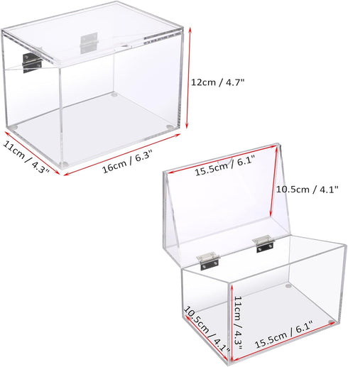 BTSKY Clear Acrylic 4 x 6 inch Index Card Box with Sign Lid - Index Card Holder Notecard Box Recipe Card Box Plastic Storage Organizer for Filling Index Cards, Note Cards, Flashcards, Recipes