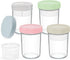 16 oz 4-Pack Xyptorix Overnight Oats Containers with Airtight Lids - Leak-Proof Wide Mouth Mason Jars & Divided Cups