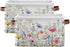 Herbal Wildflowers Storage Basket 1pc, Large Collapsible Toys Clothes Organizer, Durable Canvas Storage Bin with Handle for Shelves Closet Laundry Home Office Decor