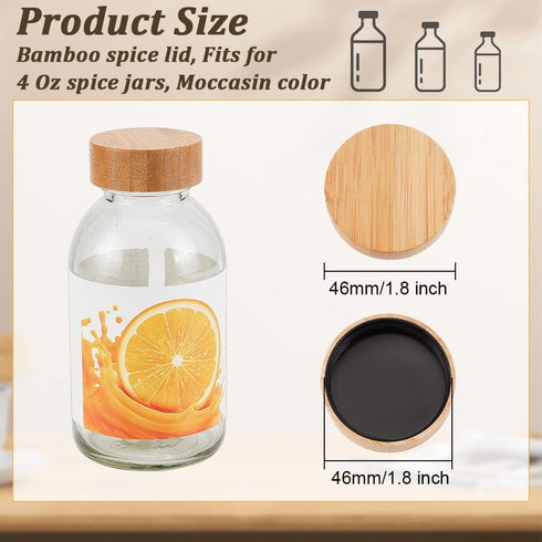 OLYCRAFT 15Pcs Wood Spice Jars Lids Bamboo Spice Lid Fits 4 Oz Square Spice Jars 39.5mm Diameter Wooden Lid Storage Canning Bamboo Spice Lid for Spices and Seasoning Kitchen Organization by OLYCRAFT