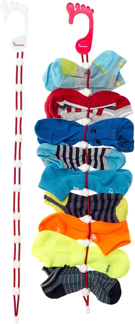 Sock Laundry Solution for Washing, Drying & Storing Socks in Pairs, Clip & Hold Socks, 2-Pack