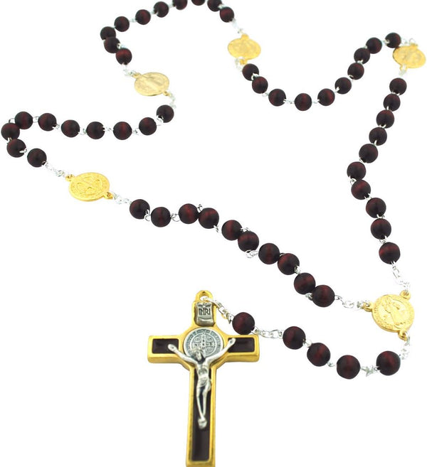 Vaticano Arts Brown St. Benedict Oval Wood Rosary, Rosaries