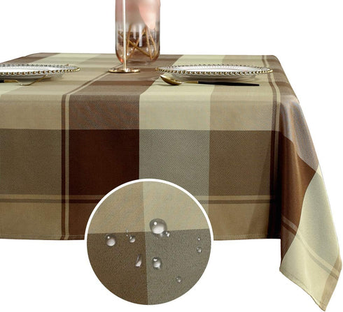 Rectangle Tablecloth Plaid Style Polyester Table Cloth, Spillproof, Dust-Proof, Heavy Weight for Kitchen Dining Table