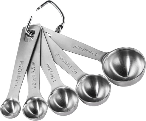 U-Taste Measuring Spoons Set of 5: 18/8 Stainless Steel for Dry and Liquid Ingredients